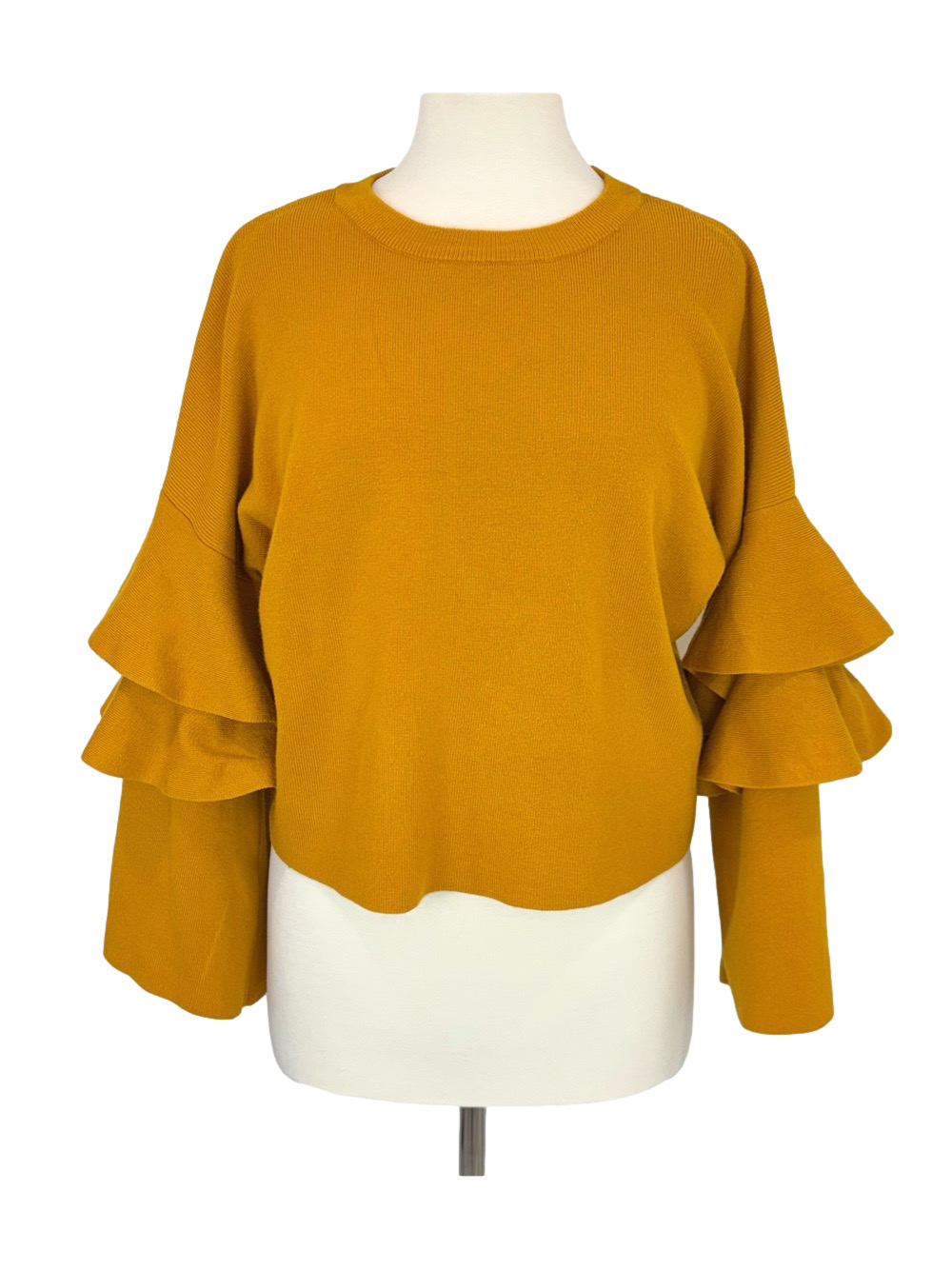 Poof mustard yellow knit sweater